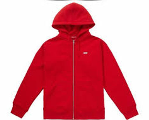 Supreme FW18 Reflective Small Box Logo Zip Up Hoodie Red Small