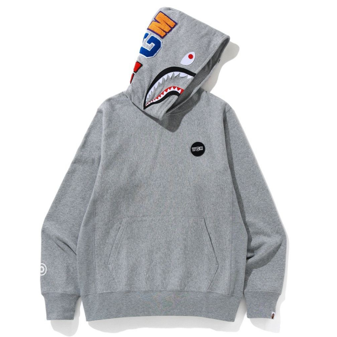 Bape shark Emblem hoodie grey