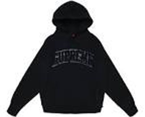 Supreme Patent/Chenille Arc Logo Hooded Sweatshirt