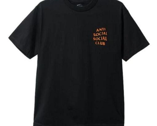 Anti Social Social Club Orange Logo Basic T-Shirt Black