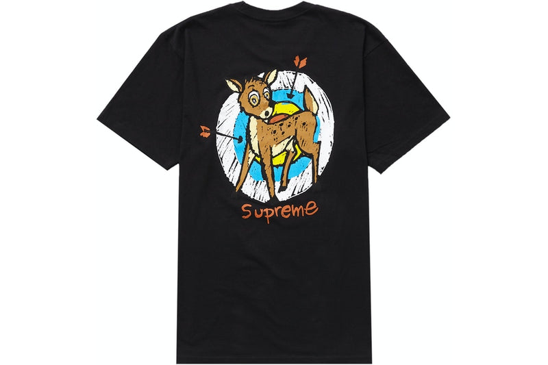Supreme Black Tee Deer