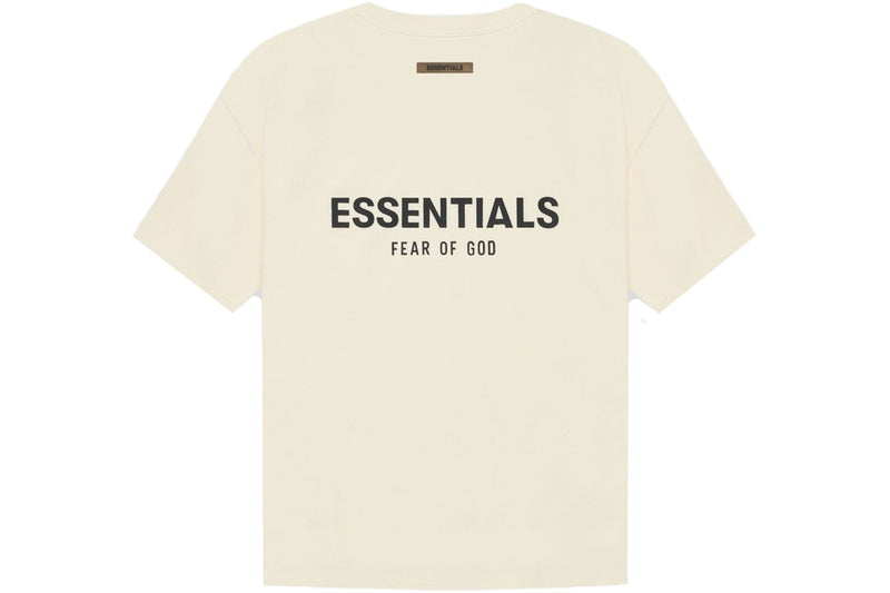 Essentials cream tee back logo