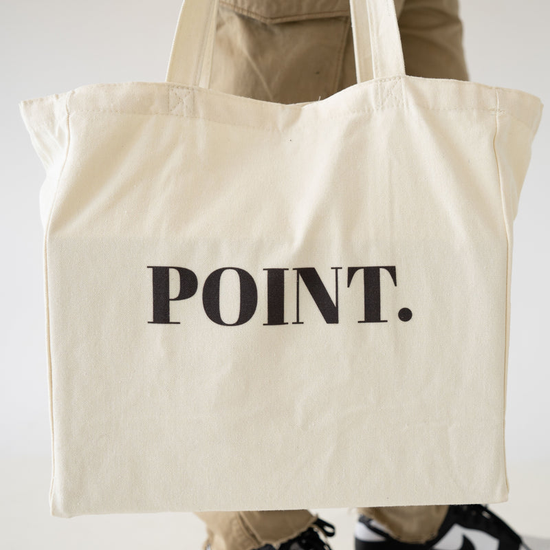 Point Canvas Tote Bag - Crème
